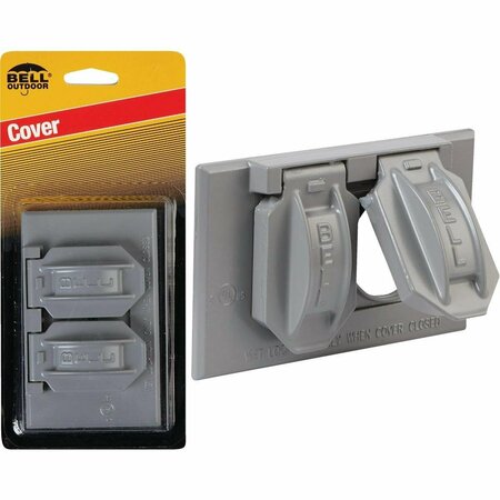 BELL Electrical Box Cover, 1 Gang, Aluminum, Flip and Snap, Duplex 5180-5